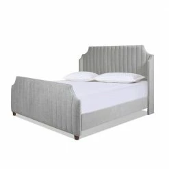 Brand new ๐งจ Addison King Channel Tufted Panel Bed Frame, Silver Grey Polyester by Jennifer Taylor โค๏ธ