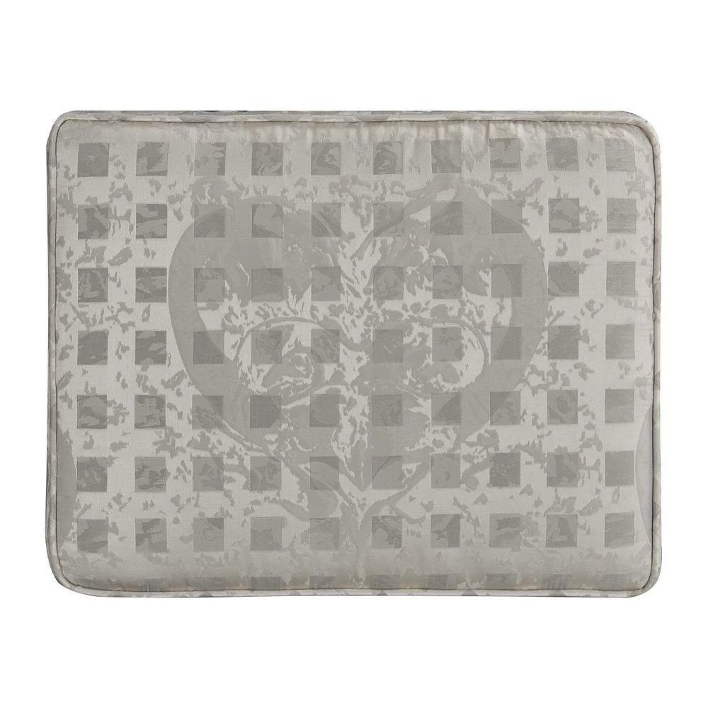 Wholesale ⭐ Dauphin Silvery Check Upholstered Vanity Accent Stool by Jennifer Taylor 👍 - Image 6