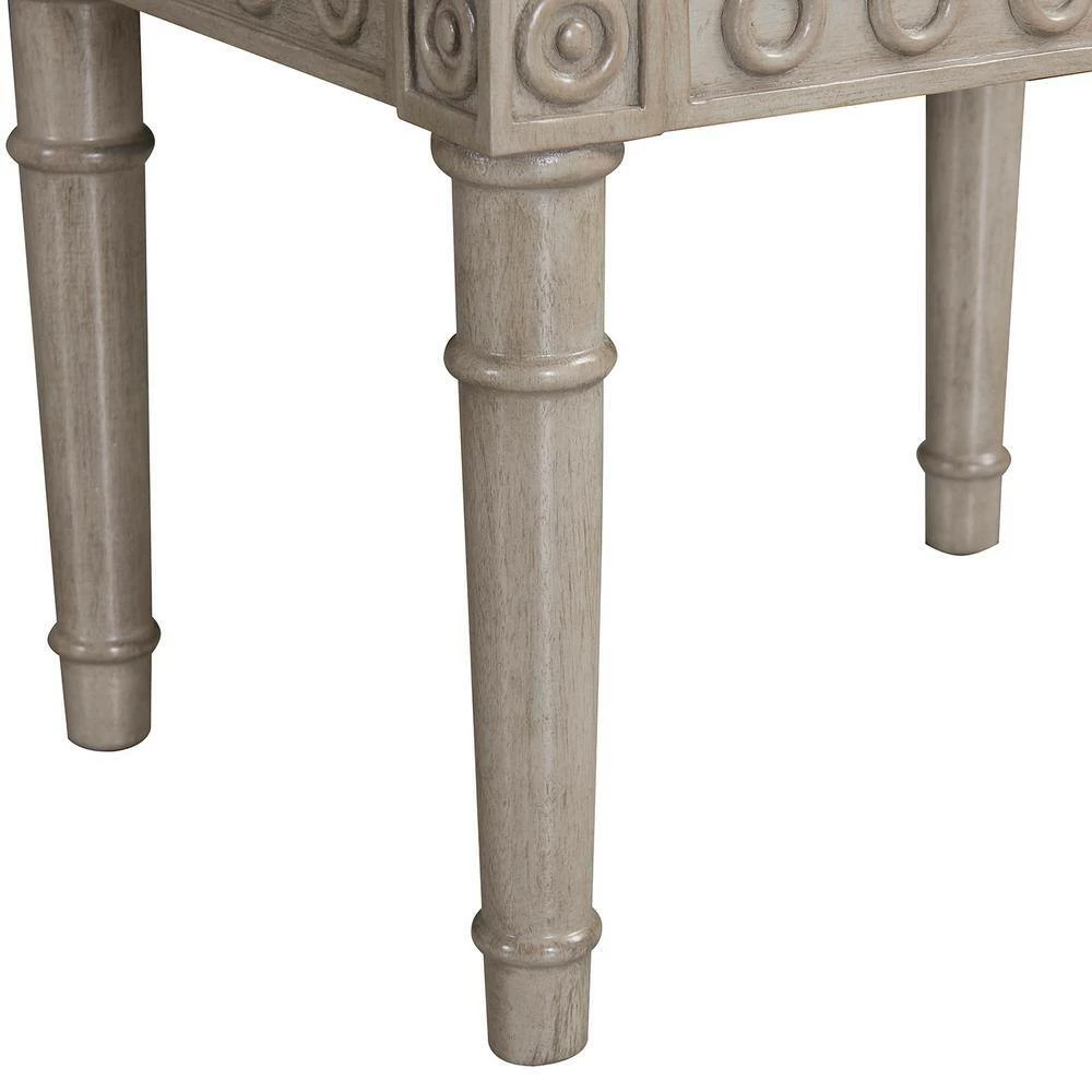 Wholesale ⭐ Dauphin Silvery Check Upholstered Vanity Accent Stool by Jennifer Taylor 👍 - Image 9