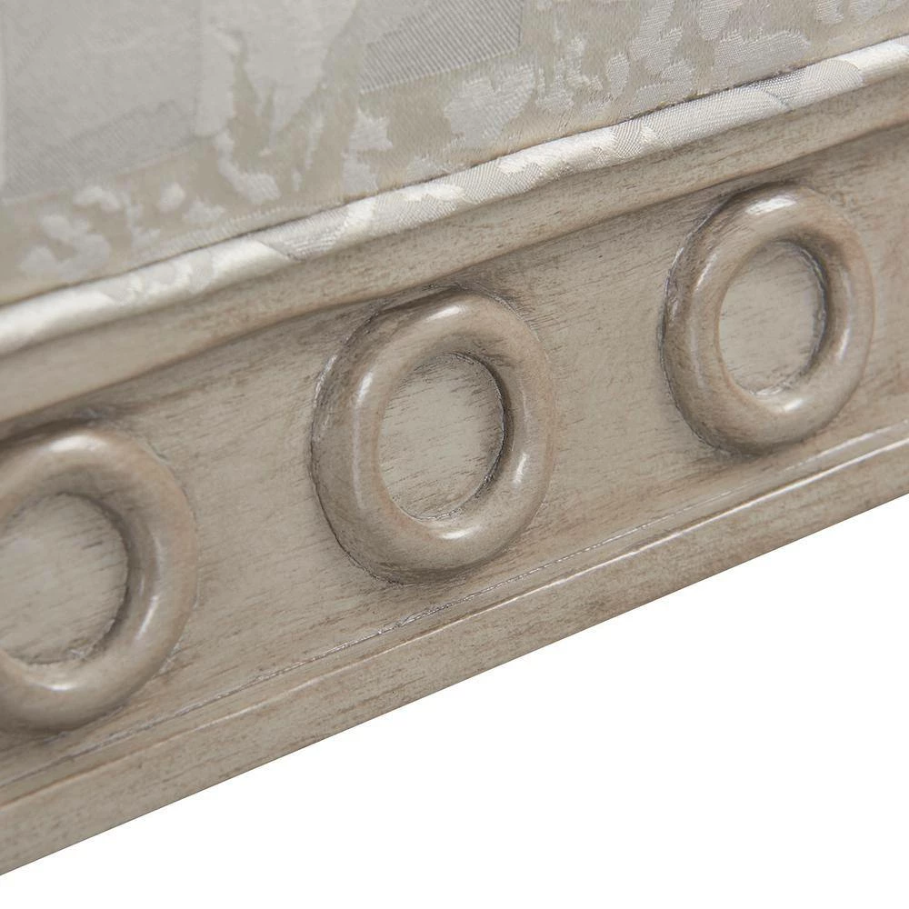 Wholesale ⭐ Dauphin Silvery Check Upholstered Vanity Accent Stool by Jennifer Taylor 👍 - Image 8