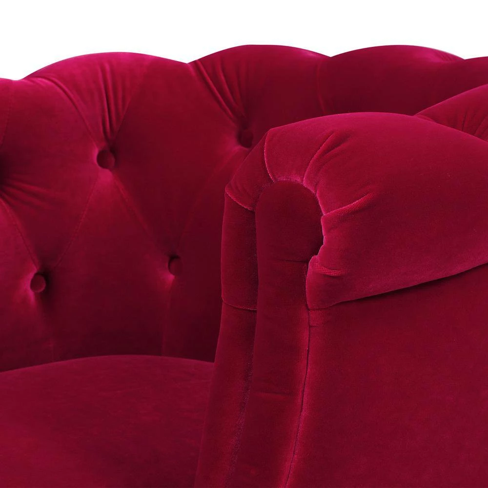 Best Sale 😀 Katherine Siren Red Performance Velvet Tufted Accent Arm Chair by Jennifer Taylor 🥰 - Image 8