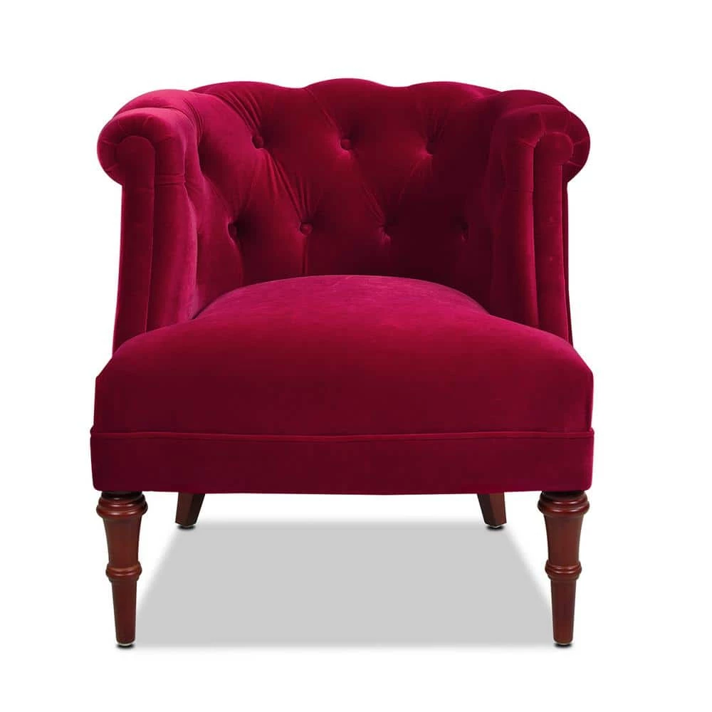 Best Sale 😀 Katherine Siren Red Performance Velvet Tufted Accent Arm Chair by Jennifer Taylor 🥰 - Image 6