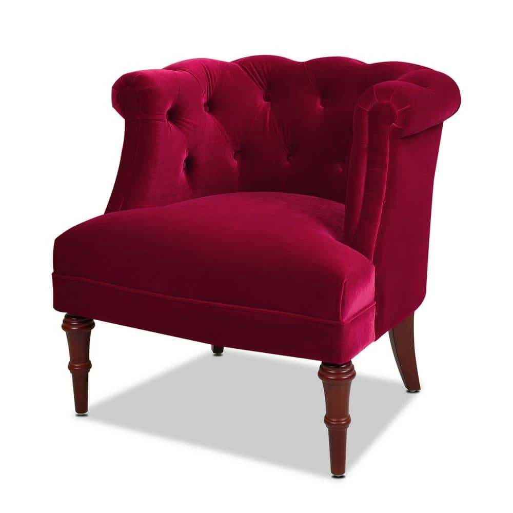Best Sale 😀 Katherine Siren Red Performance Velvet Tufted Accent Arm Chair by Jennifer Taylor 🥰
