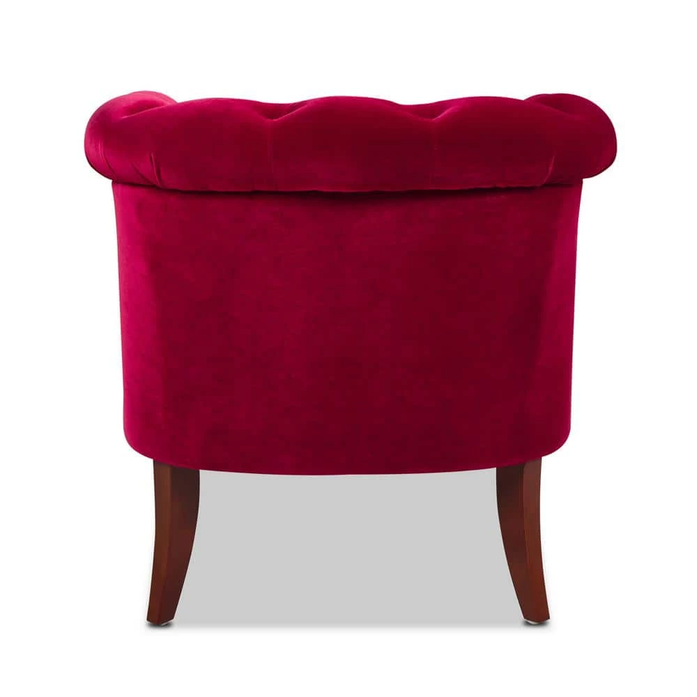 Best Sale 😀 Katherine Siren Red Performance Velvet Tufted Accent Arm Chair by Jennifer Taylor 🥰 - Image 5