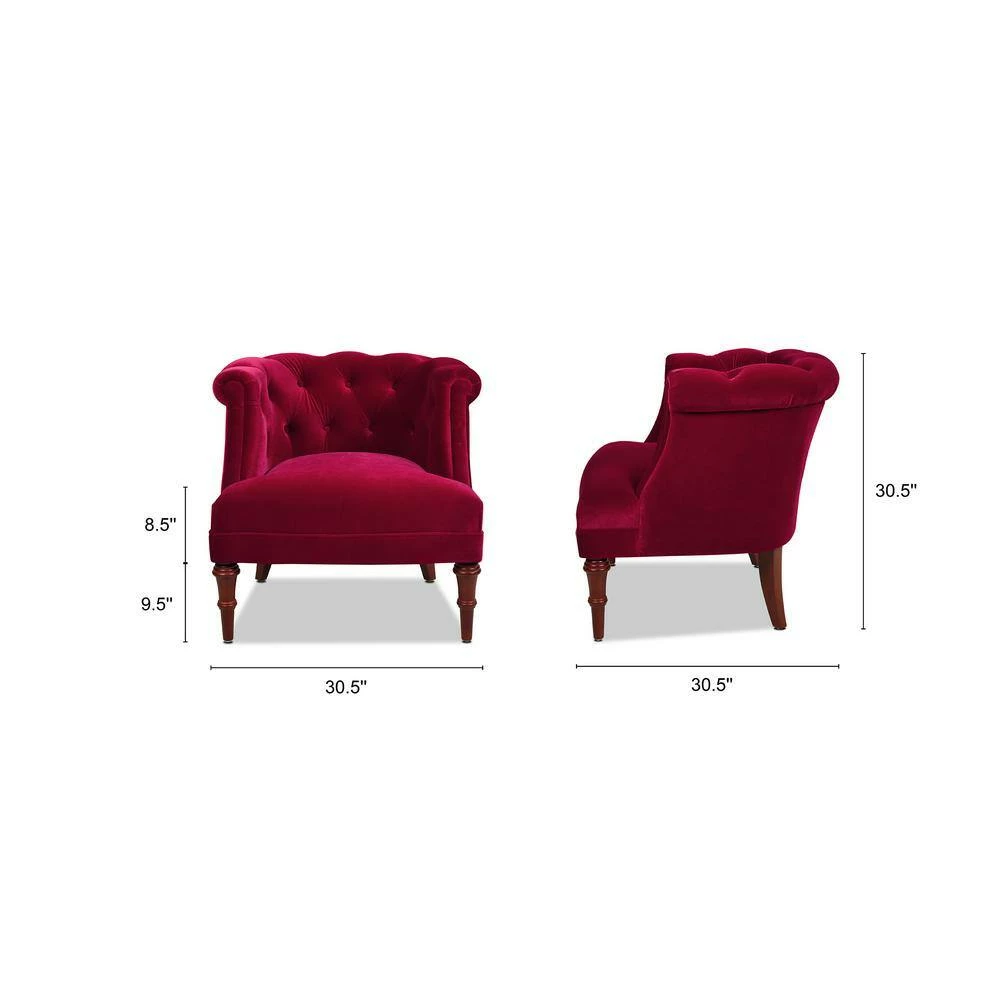 Best Sale 😀 Katherine Siren Red Performance Velvet Tufted Accent Arm Chair by Jennifer Taylor 🥰 - Image 10