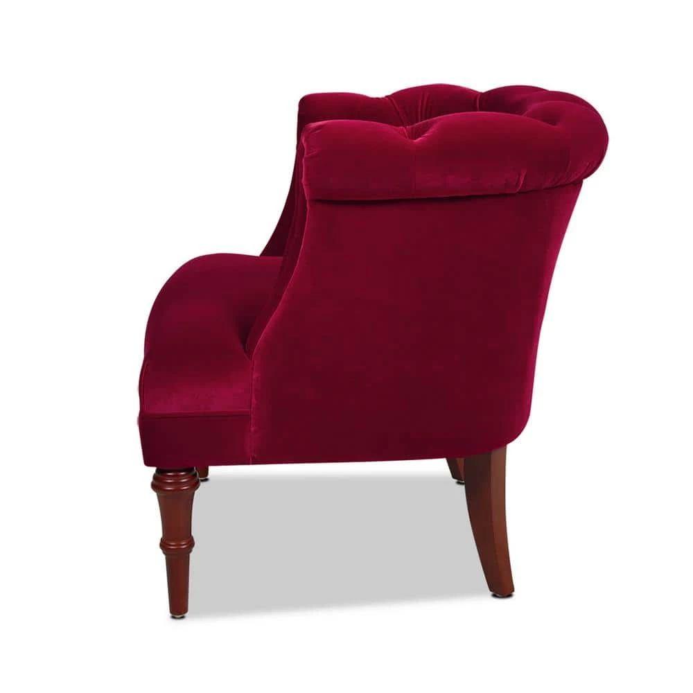 Best Sale 😀 Katherine Siren Red Performance Velvet Tufted Accent Arm Chair by Jennifer Taylor 🥰 - Image 2