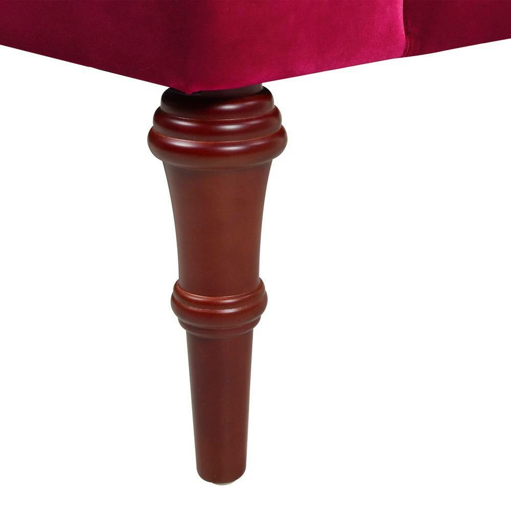 Best Sale 😀 Katherine Siren Red Performance Velvet Tufted Accent Arm Chair by Jennifer Taylor 🥰 - Image 9