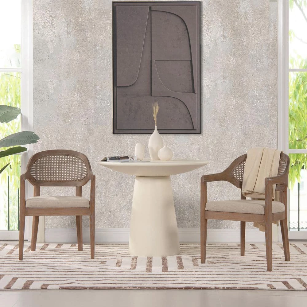 Top 10 😀 Americana Mid-Century Taupe Beige Modern Cane Back Accent Dining Chair by Jennifer Taylor ⌛ - Image 8
