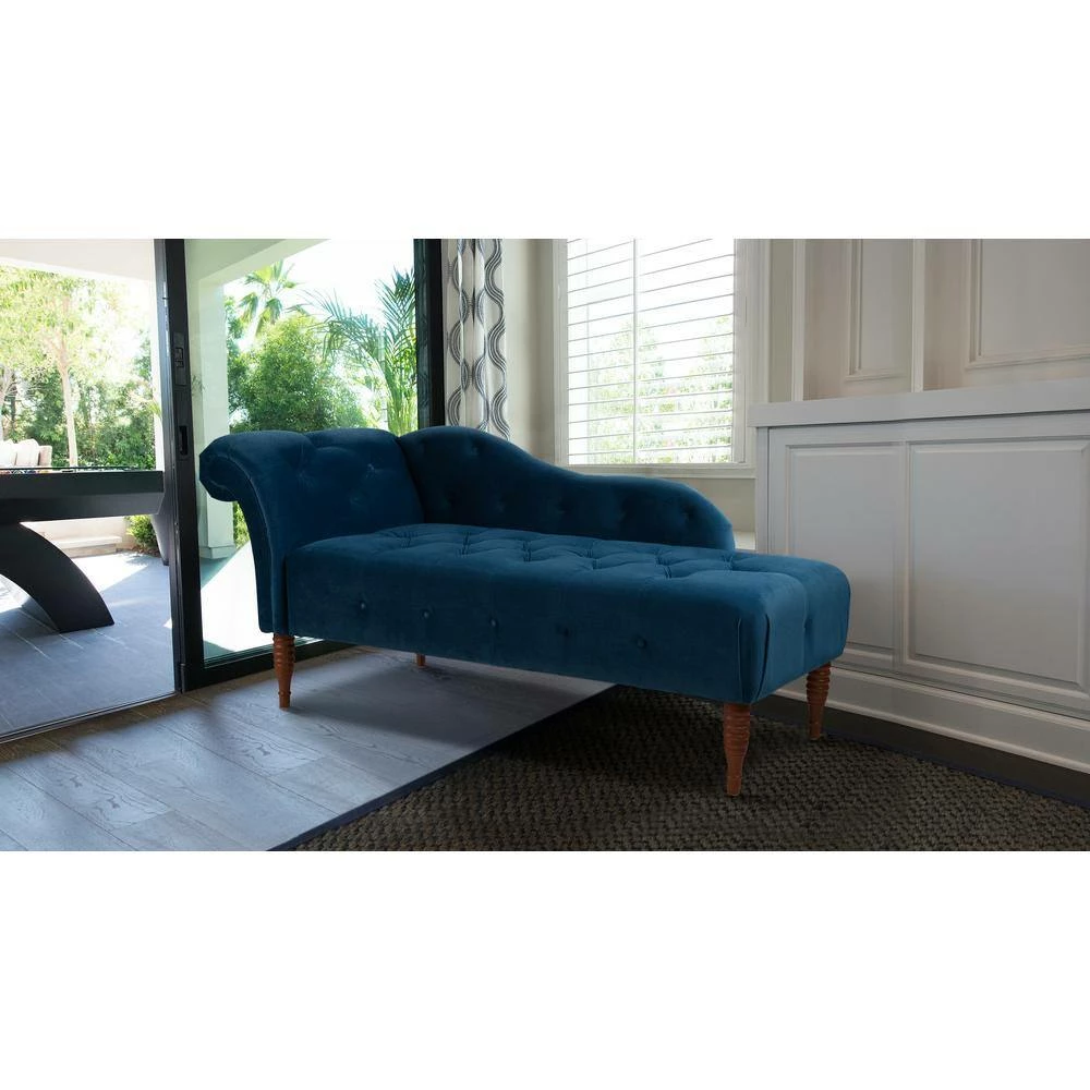 Coupon ๐ Satin Teal Right Arm Facing Samuel Chaise Lounge by Jennifer Taylor ๐ - Image 8