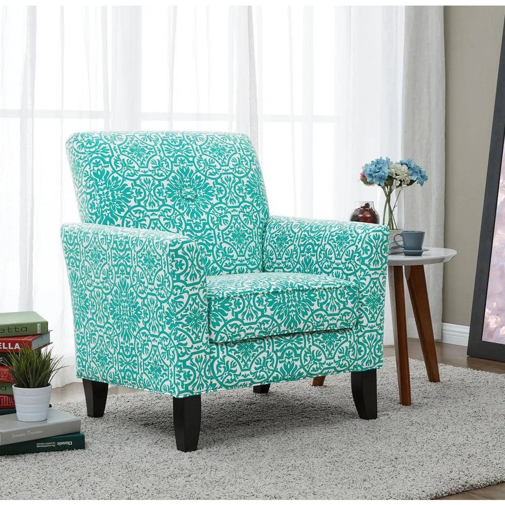 Brand new 😉 Alex Turquoise Green Damask Arm Chair by Handy Living 👏 - Image 14