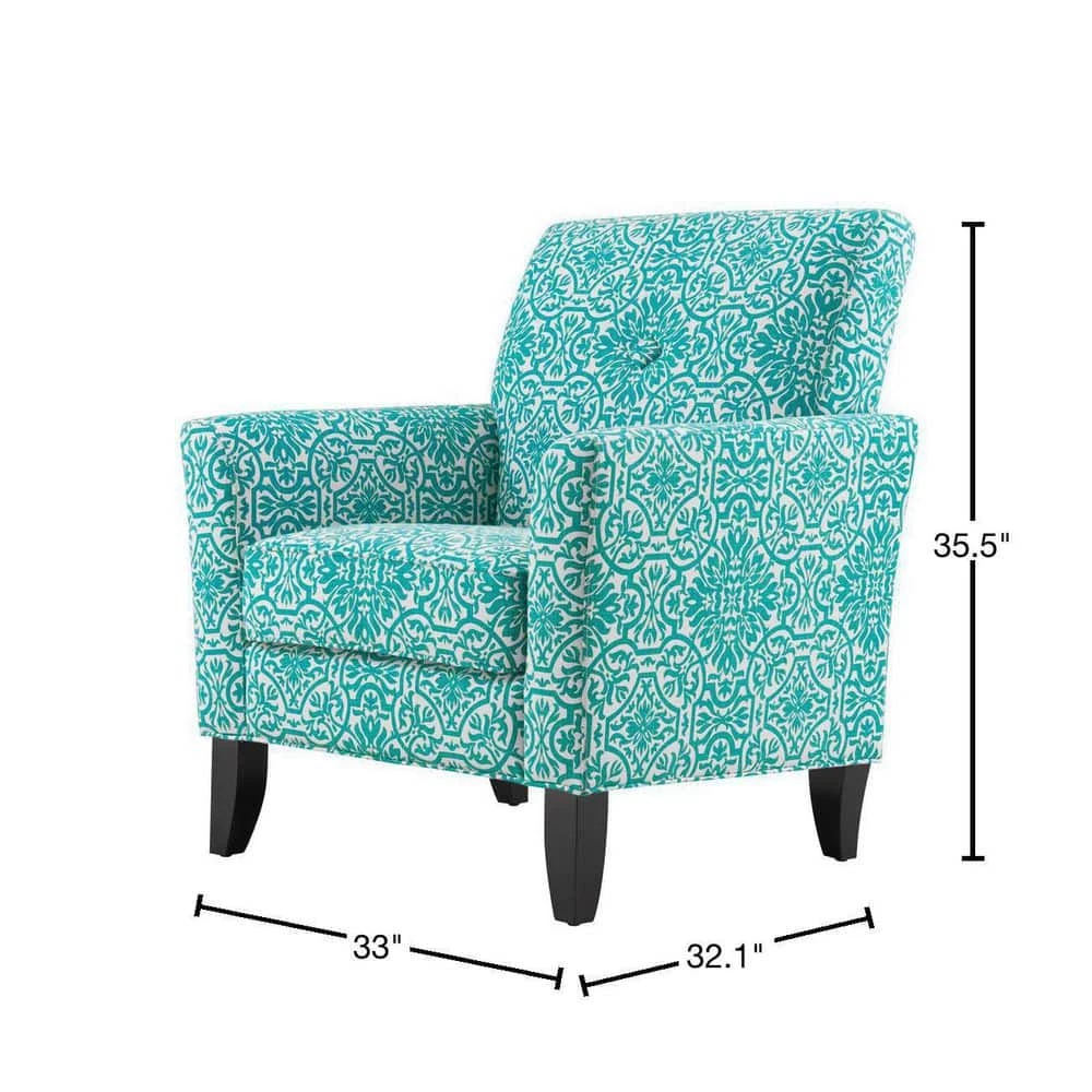 Brand new 😉 Alex Turquoise Green Damask Arm Chair by Handy Living 👏 - Image 3