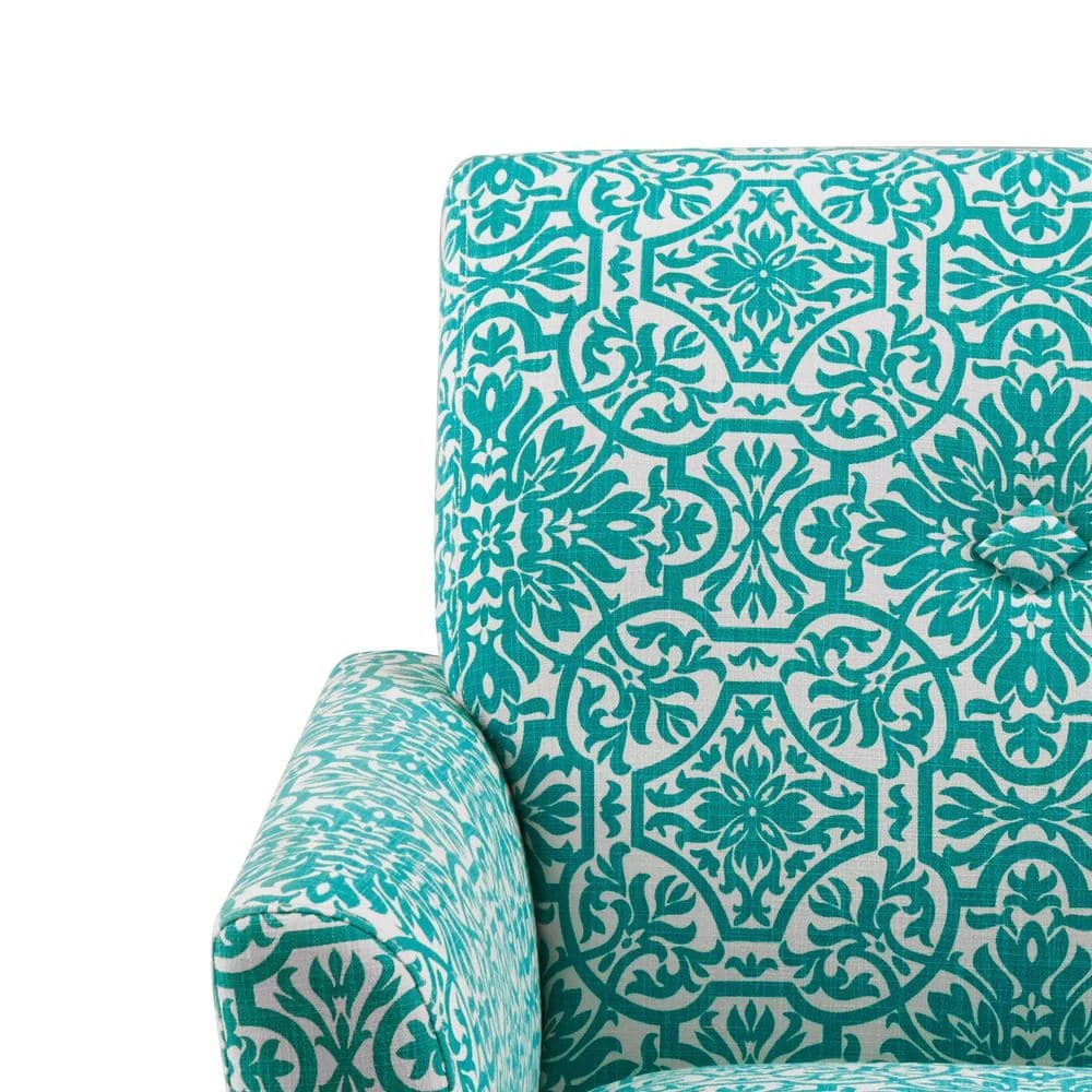 Brand new 😉 Alex Turquoise Green Damask Arm Chair by Handy Living 👏 - Image 11