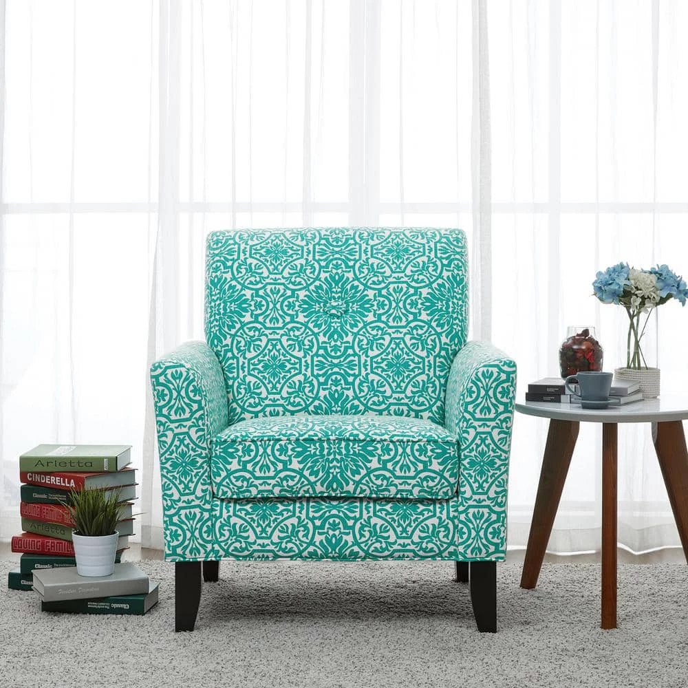 Brand new 😉 Alex Turquoise Green Damask Arm Chair by Handy Living 👏 - Image 9