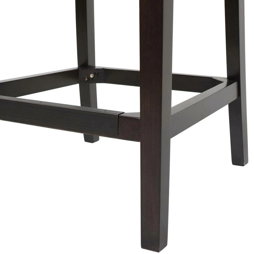 Brand new 🌟 Richmond 39.5 in. Vintage Black Brown Tufted Wingback Oak Wood 27 in. Counter Height Bar Stool with Faux Leather Seat by Jennifer Taylor ⭐ - Image 7