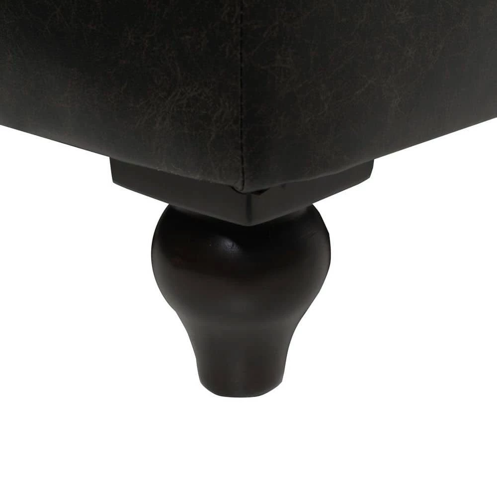 Wholesale 🛒 Winston 38 in. Vintage Black Faux Leather 3-Seater Chesterfield Sofa with Nailheads by Jennifer Taylor ❤️ - Image 9