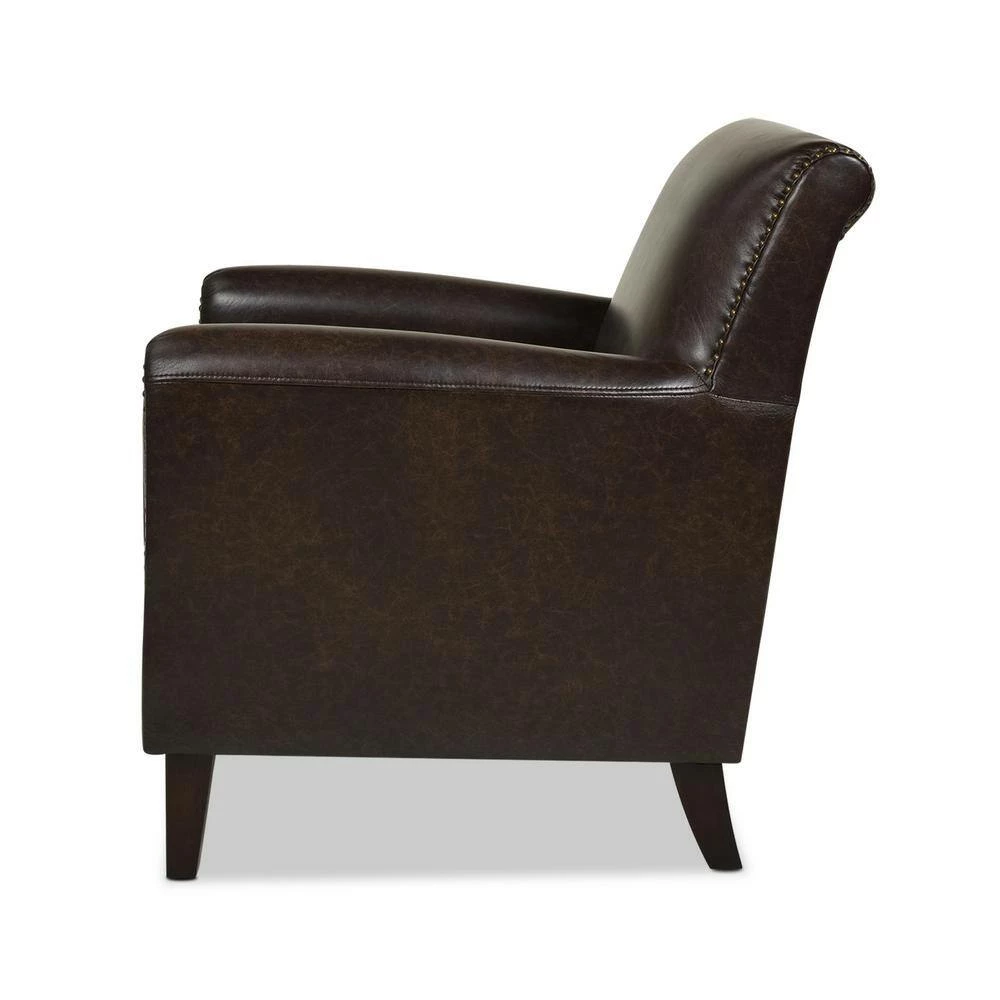 Buy ๐ Cole Accent Club Chair, Vintage Brown Faux Leather by Jennifer Taylor โญ - Image 5
