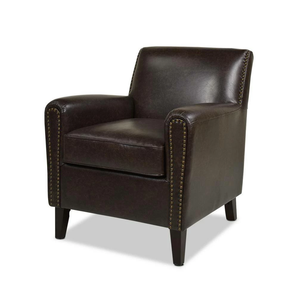 Buy ๐ Cole Accent Club Chair, Vintage Brown Faux Leather by Jennifer Taylor โญ - Image 3