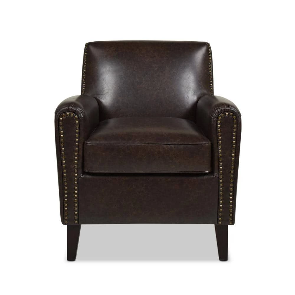 Buy ๐ Cole Accent Club Chair, Vintage Brown Faux Leather by Jennifer Taylor โญ - Image 4