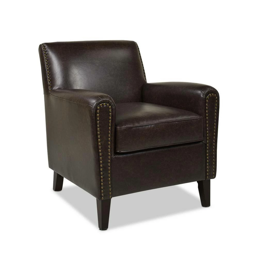 Buy ๐ Cole Accent Club Chair, Vintage Brown Faux Leather by Jennifer Taylor โญ - Image 2