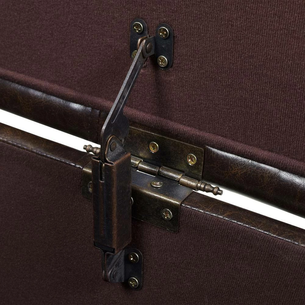 Brand new 🥰 Ryan 48 x 18 x 17.75 in. Vintage Brown Faux Leather Upholstered Storage Accent Bench by Jennifer Taylor 🔥 - Image 8