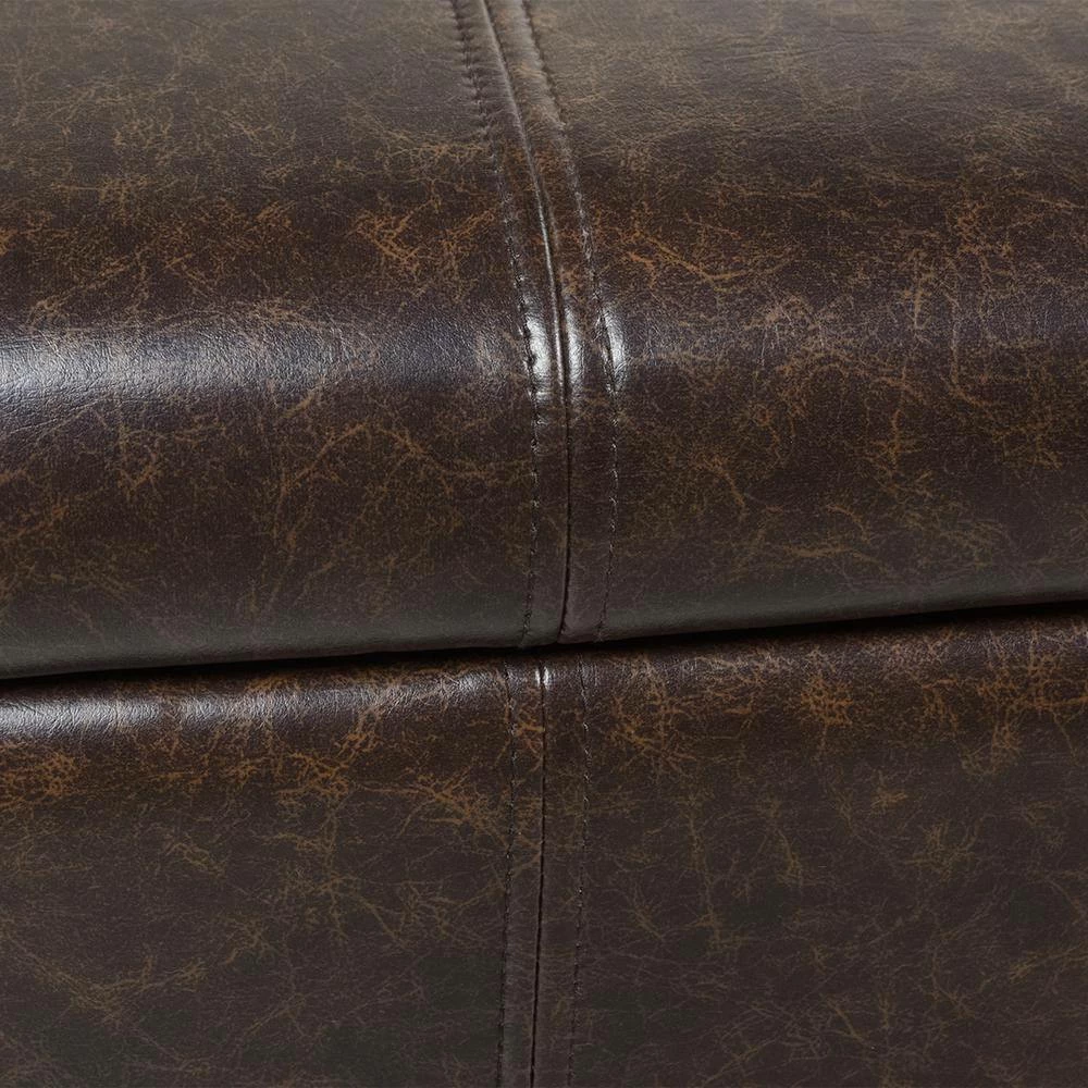 Brand new 🥰 Ryan 48 x 18 x 17.75 in. Vintage Brown Faux Leather Upholstered Storage Accent Bench by Jennifer Taylor 🔥 - Image 7