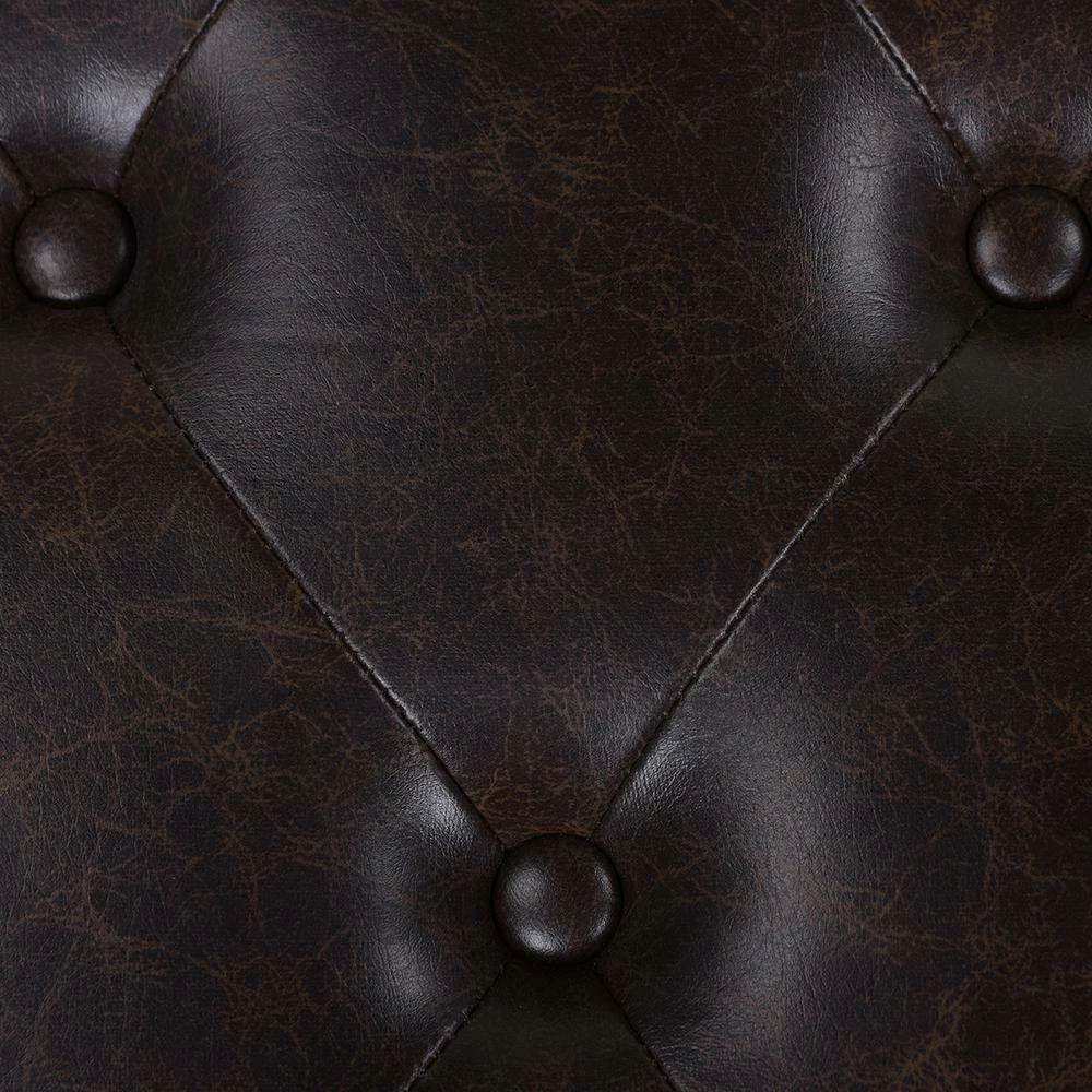 Best Pirce ✔️ Sylvan Farmhouse Birch Wood Tufted Cocktail Storage Ottoman, Vintage Brown Faux Leather by Jennifer Taylor 🔔 - Image 8