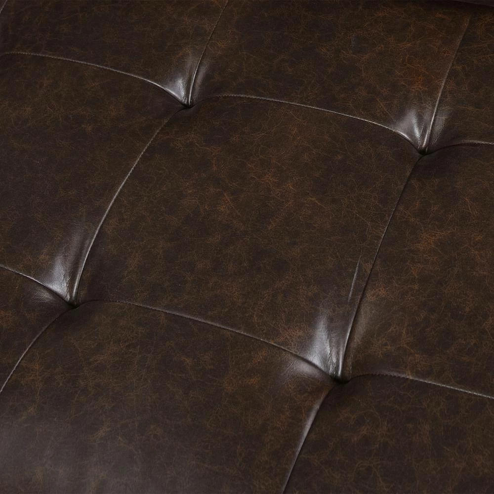 Cheapest 🥰 Nicholas 83.5 in. Mid-Century Modern Sofa, Vintage Brown Faux Leather by Jennifer Taylor ✨ - Image 6