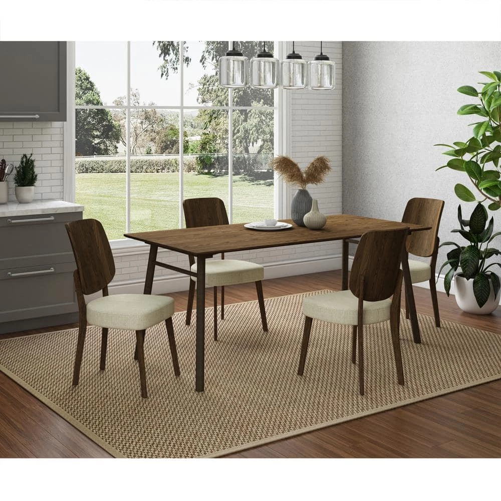 Top 10 🌟 Bridget 70.87 in. Rectangular Walnut Mid-Century Modern Table with Wood Frame (Seats-6) by Handy Living 🌟 - Image 8