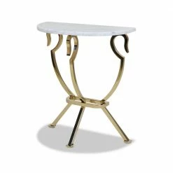 Best deal 🛒 Athens 30 in. White and Gold Half Moon Wall Console Table by Jennifer Taylor 🔔