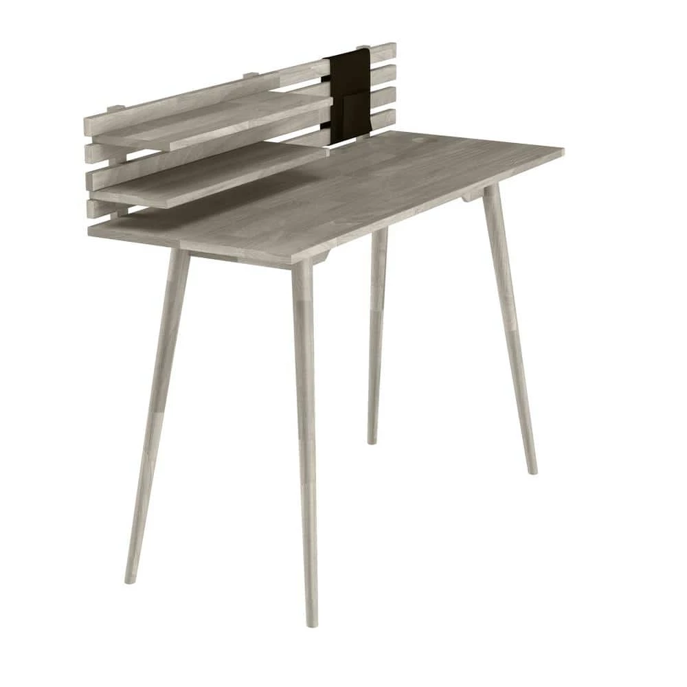 Flash Sale ๐ Routon 47.2 in. Rectangular White Wash Solid Wood Writing Desk with Shelves by Handy Living โญ