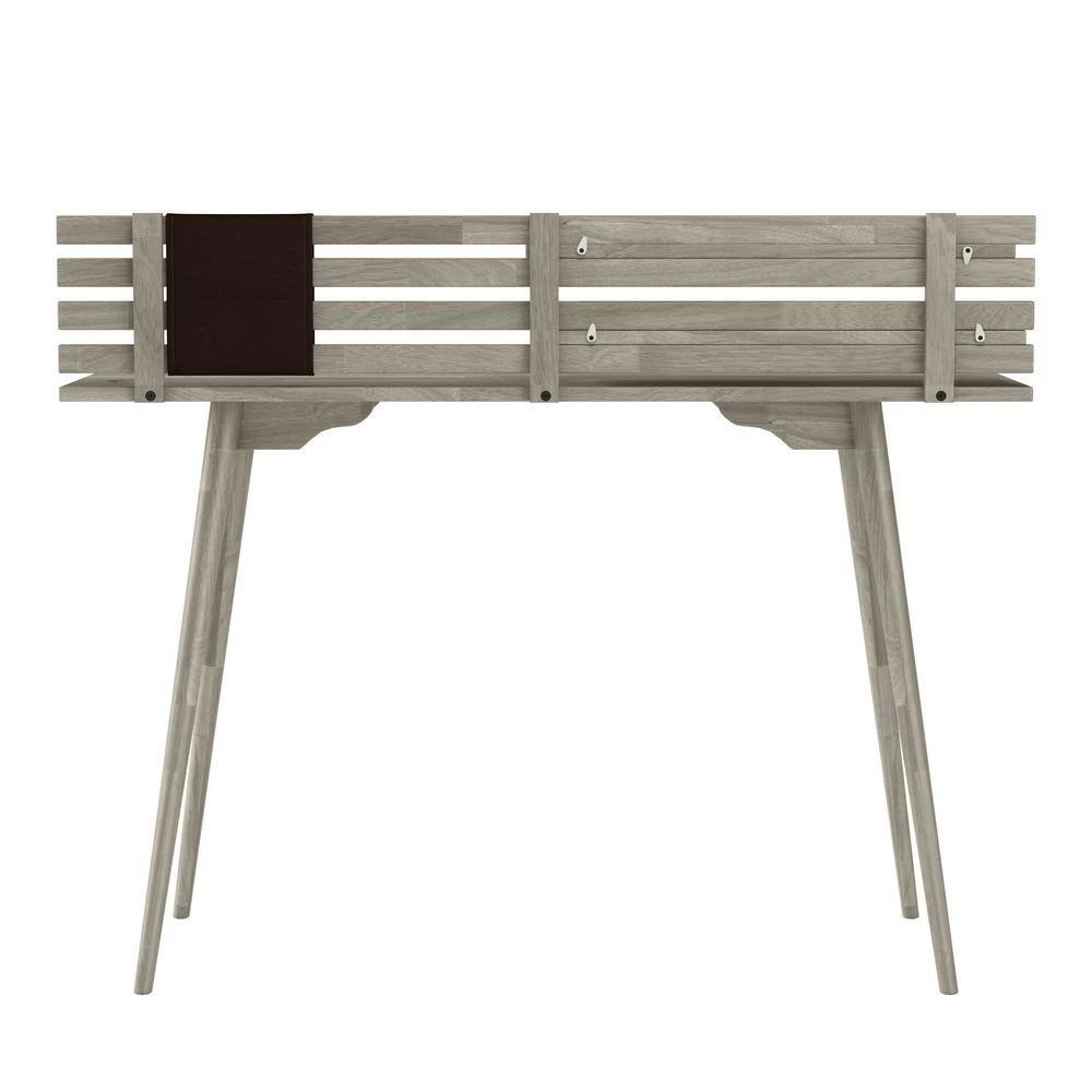 Flash Sale ๐ Routon 47.2 in. Rectangular White Wash Solid Wood Writing Desk with Shelves by Handy Living โญ - Image 4