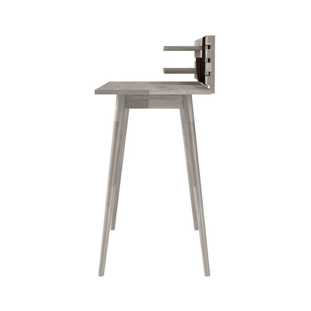 Flash Sale ๐ Routon 47.2 in. Rectangular White Wash Solid Wood Writing Desk with Shelves by Handy Living โญ - Image 5