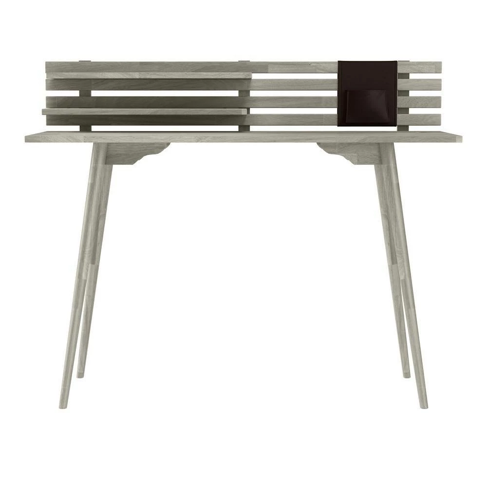 Flash Sale ๐ Routon 47.2 in. Rectangular White Wash Solid Wood Writing Desk with Shelves by Handy Living โญ - Image 6