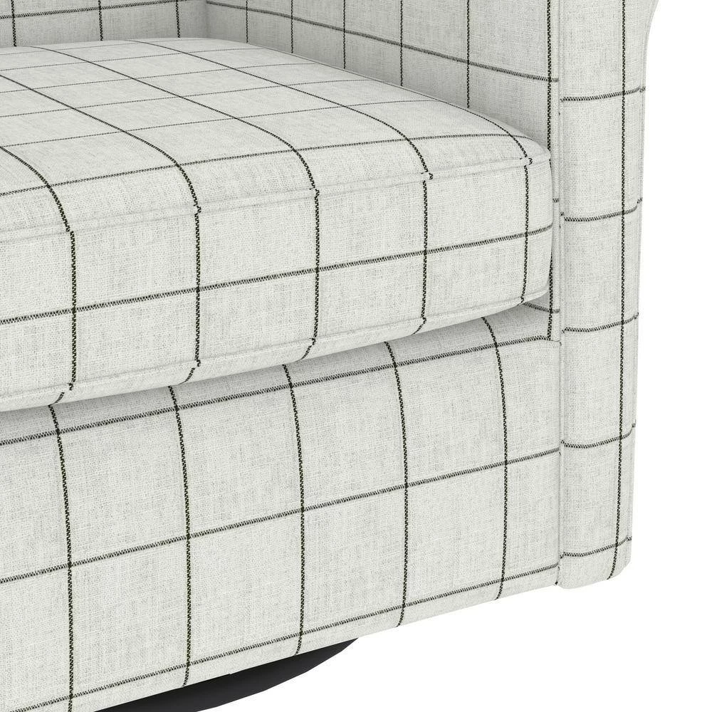 Best Pirce ❤️ Emilyn Woven Black Check Fabric Modern Rolled Arm Swivel Club Chair by Handy Living ⌛ - Image 7
